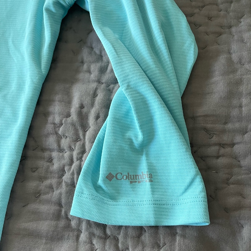 Columbia Omni Shade Aqua 3/4 Sleeve Top Sun Protection Beach Fishing Medium Hike - Picture 3 of 8